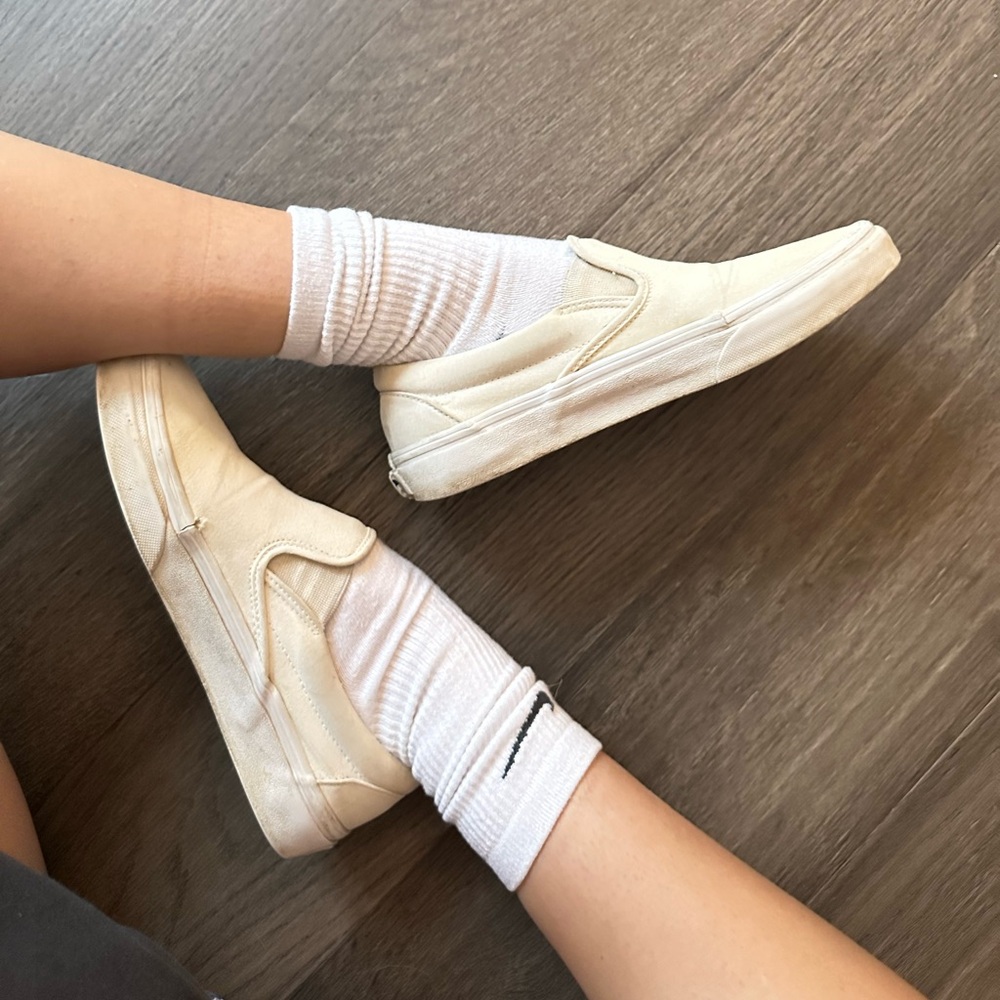 VANS Women's Cream Slip-On Sneakers